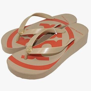 Tory Burch Rubber Flip Flops Thong Sandals Wedges - Size 5.5